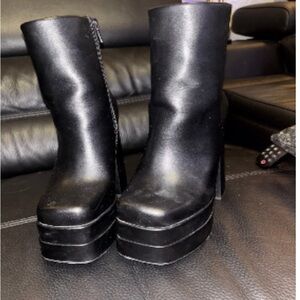 Black Platform Ankle Boots